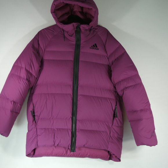 Adidas Women's Outerior Cold.Rdy Down Puffer Jacket 'Power Berry' FT2458 M #262 - Picture 2 of 4